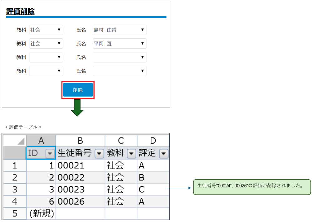 アプリケーションを実行した画面